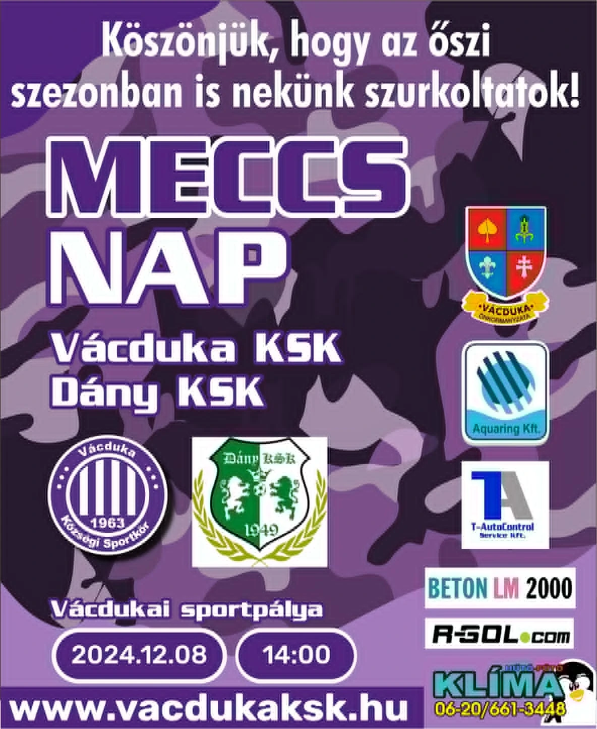 Az év utolsó bajnoki meccse jön vasárnap!
